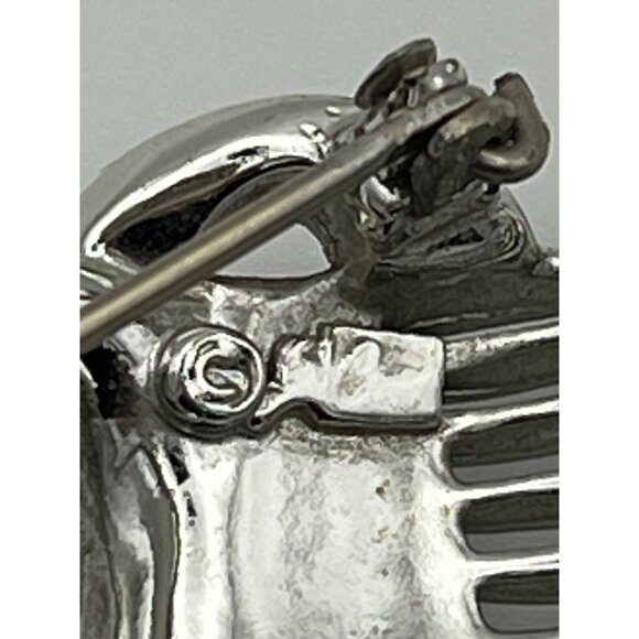 Silver Tone Brooch Intertwining Ribbons 3" - Picture 5 of 6